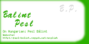 balint pesl business card